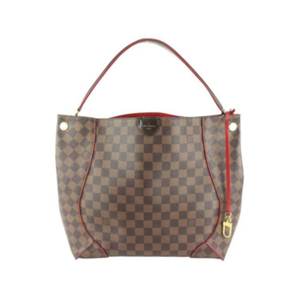 Louis Vuitton Red x Damier Ebene Caissa Hobo Bag 3L414